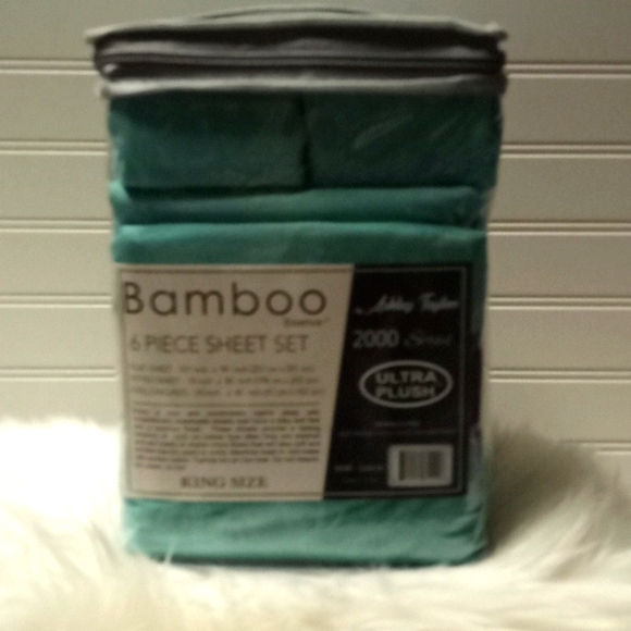 Bamboo Essence King Size Apple Green- 6 Piece Sheet Set - Picture 5 of 10